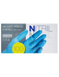 Tulip 100 Guanti Monouso In Nitrile Blu Non Talcati Taglia Media M 8